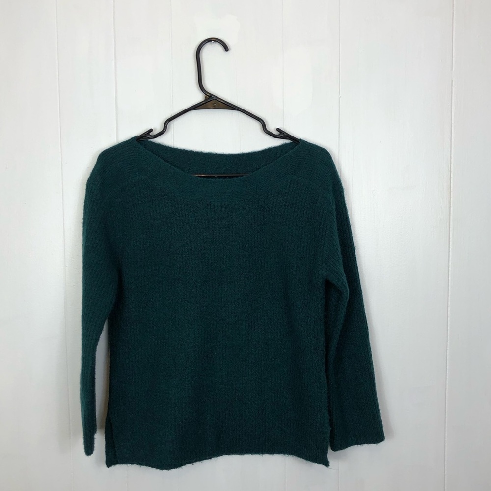 Leith Green Ribbed Knit‎ Sweater Sz S